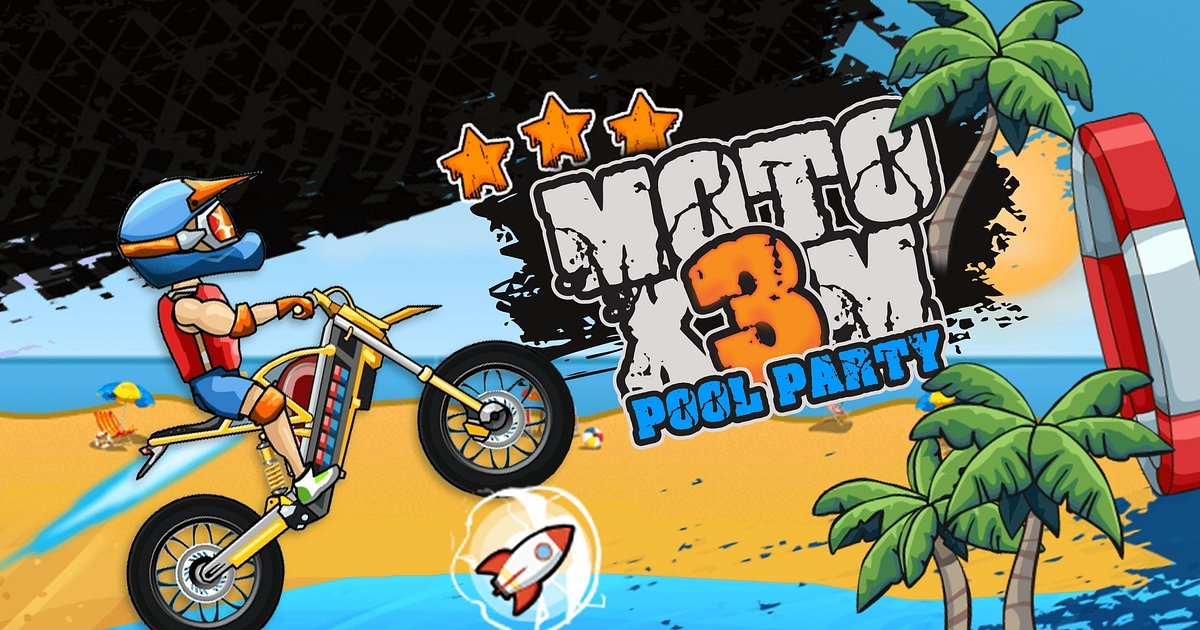 Moto X3M Pool Party (Level 01-22) - Y8 Game