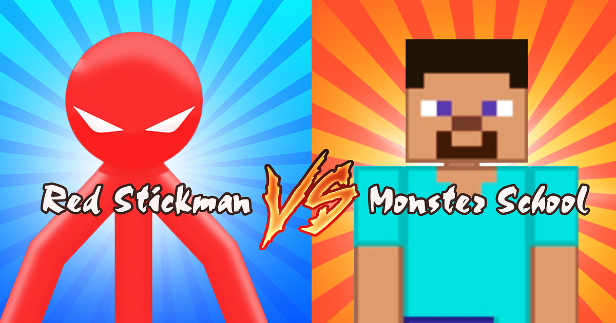 Red Stickman vs Monster School - Online Game - Play for Free